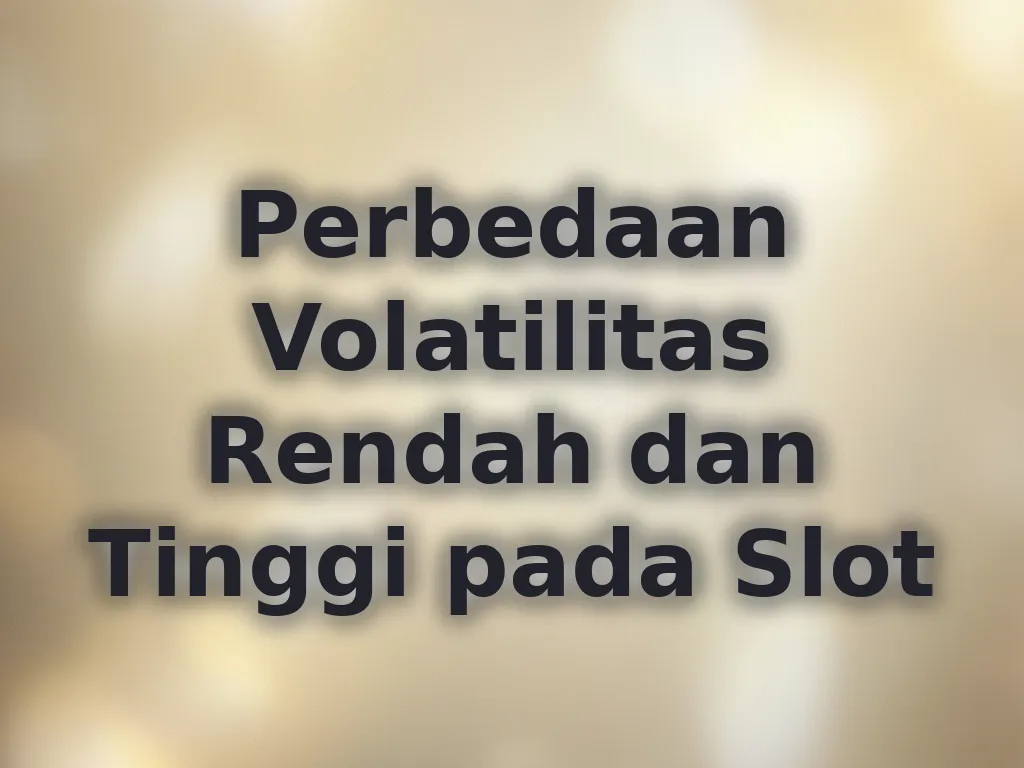 Perbedaan Volatilitas Rendah dan Tinggi pada Slot